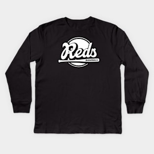 Reds Up to Bat Kids Long Sleeve T-Shirt